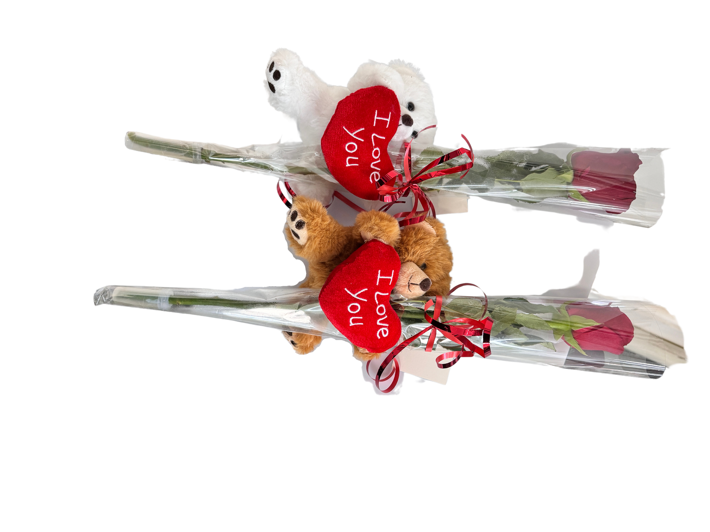 Single Rose & Bear