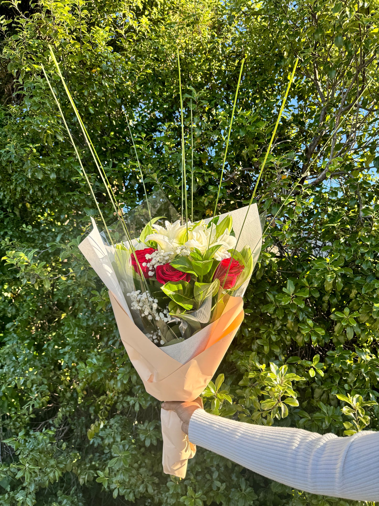 Stunning Roses and Oriental Lillies